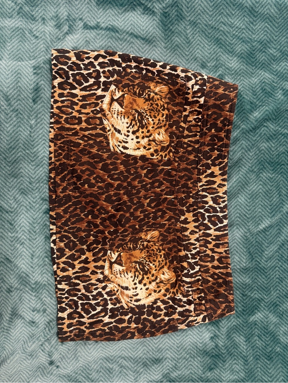 Leopard Print Mini Skirt in Brown